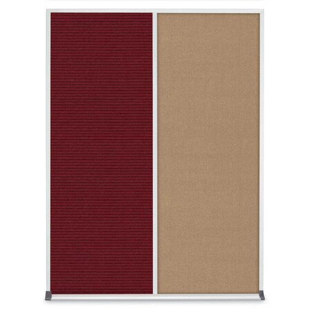 United Visual Products Double Door Radius Corkboard, 48"X36", G UV8003-GOLD-CLOUD